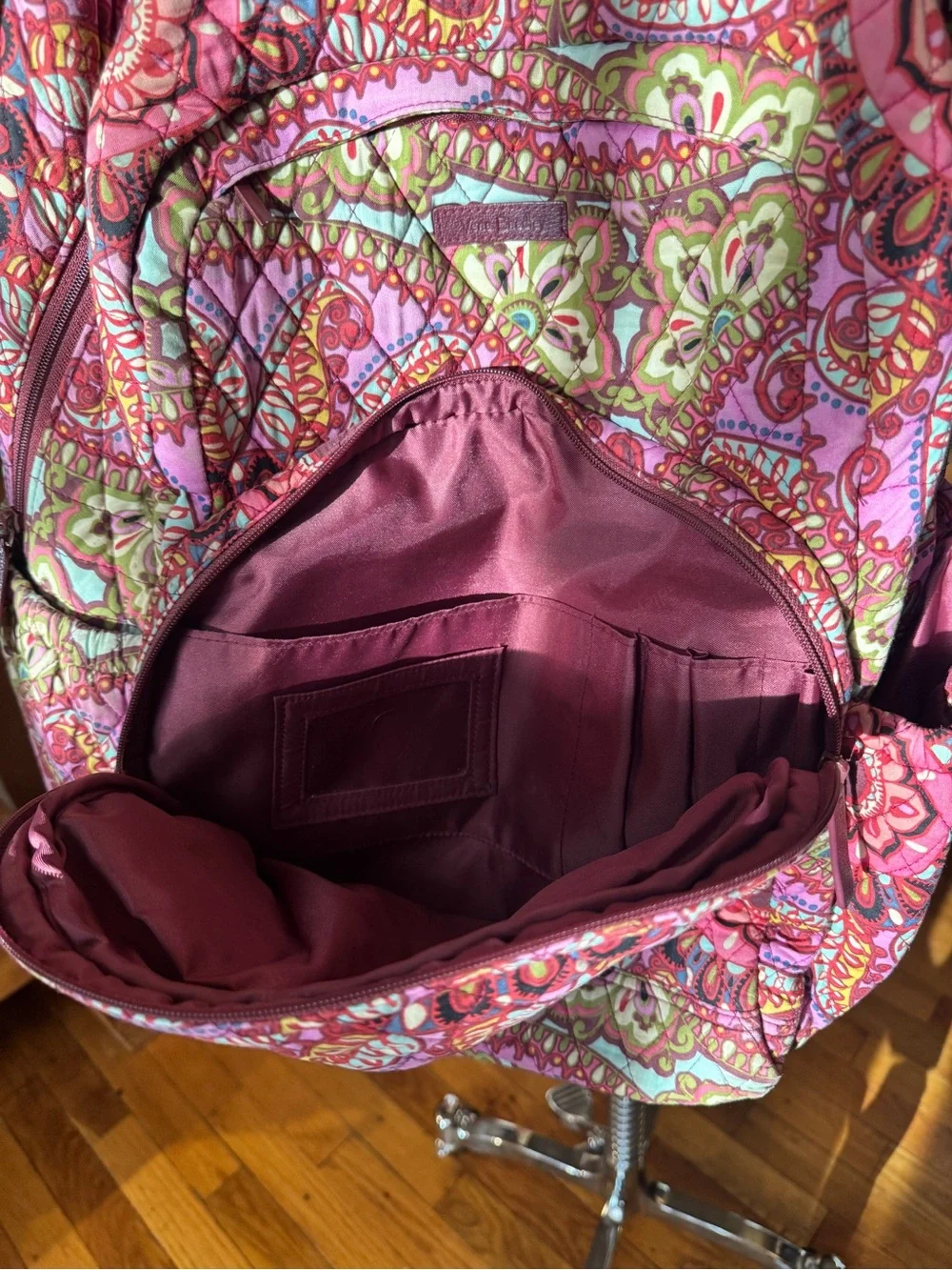 Vera Bradley Pink Paisley Floral Quilted Backpack